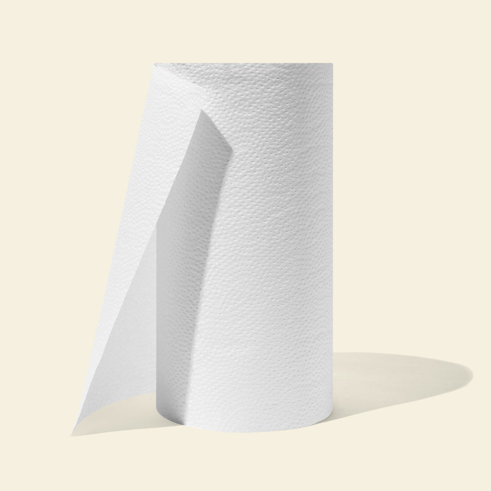 Single roll of unwrapped Who Gives a Crap paper towel