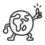 Illustrated globe character