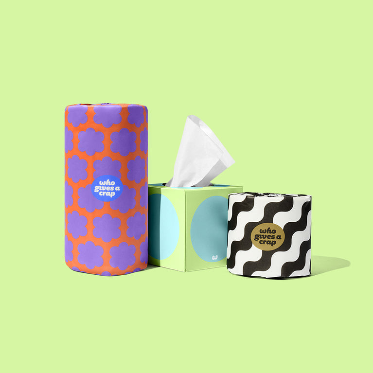 Who Gives A Crap Paper Towels, Tissues and Toilet paper roll